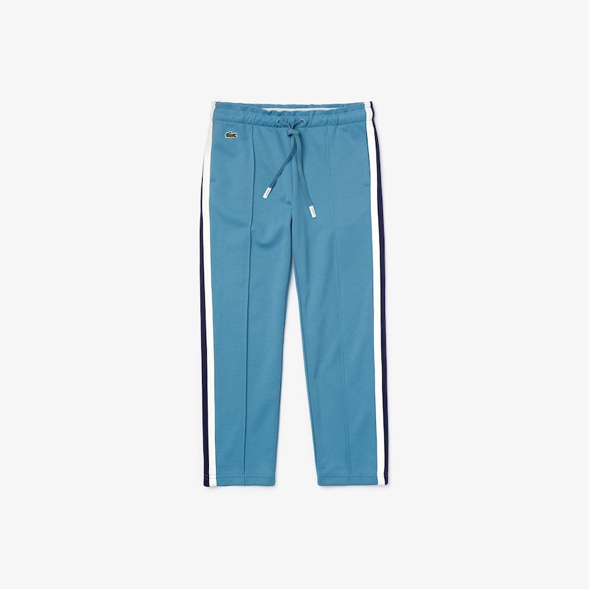 Kids' Lacoste Blue / Navy Blue / White Pants Contrast Bands Lightweight Jogging XV0-32713E9