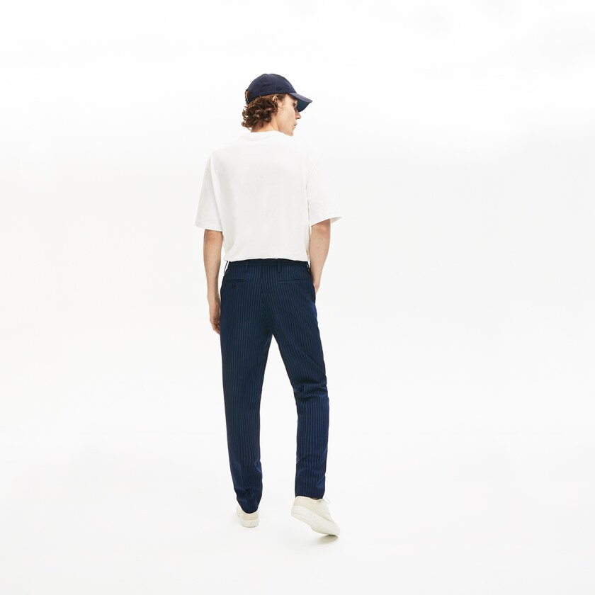 Men's Lacoste Blue / White Pants LIVE Fine Pinstriped Wool Suit LG5-72757R9