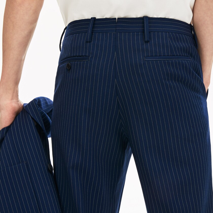 Men's Lacoste Blue / White Pants LIVE Fine Pinstriped Wool Suit LG5-72757R9