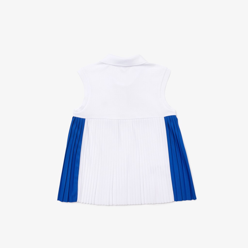 Kids' Lacoste Blue / White Polo Shirts Pleated Cotton HT0-63346A6