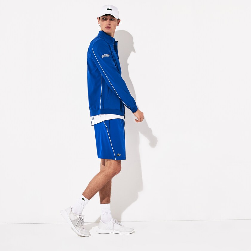 Men's Lacoste Blue / White Jackets SPORT Novak Djokovic Textured Zip OV3-94169Z9