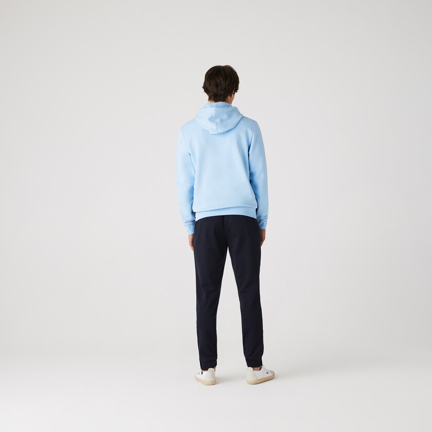 Men's Lacoste Blue / White / Green / Blue Sweatshirts Colorblock Fleece Zippered Hooded VH5-01150T3