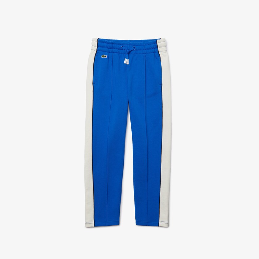 Kids' Lacoste Blue / White / Navy Blue Pants Colorblock Cotton Fleece Track JF4-59635F9