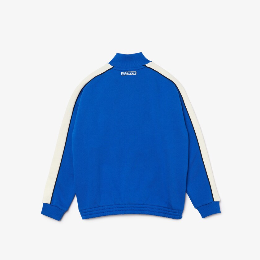 Kids' Lacoste Blue / White / Navy Blue Sweatshirts Two-Tone Cotton Fleece Zip YN6-13751B3