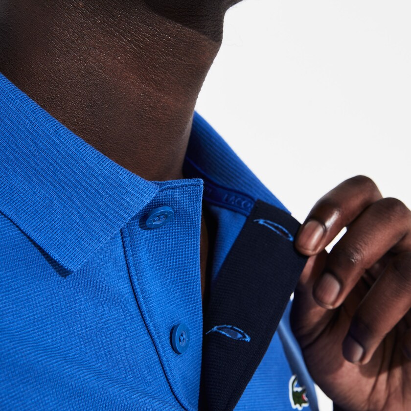 Men's Lacoste Blue / White / Navy Blue / Turquoise Polo Shirts SPORT Colorblock Performance MV4-57845P5