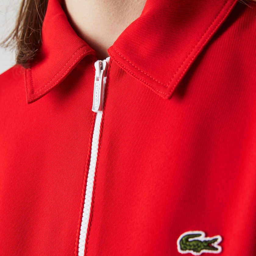 Women's Lacoste Blue / White / Red Polo Dress Zip-Collar Colorblock MJ8-05130E7