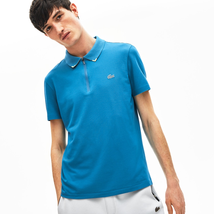 Men's Lacoste Blue / Yellow Polo Shirts Motion Ultra-Lightweight Cotton UJ0-77417L8