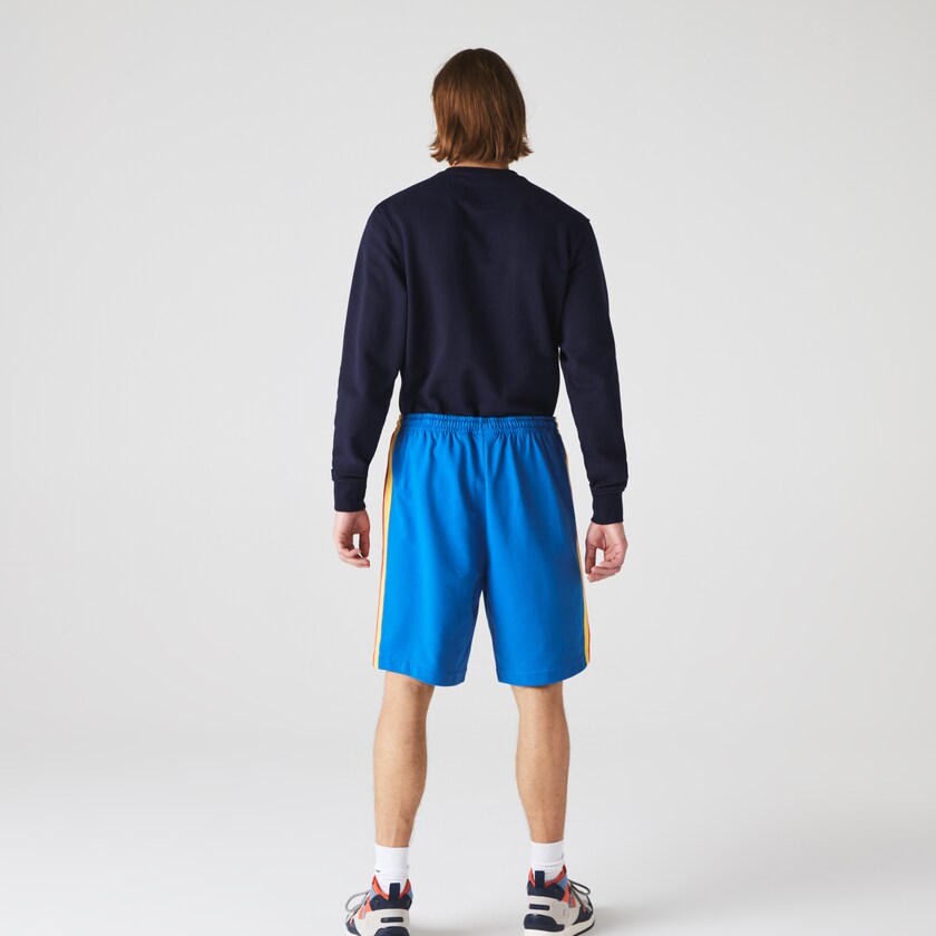 Men's Lacoste Blue / Yellow / Red / Navy Blue / White Shorts SPORT Contrast Band Fleece KA9-52385I7