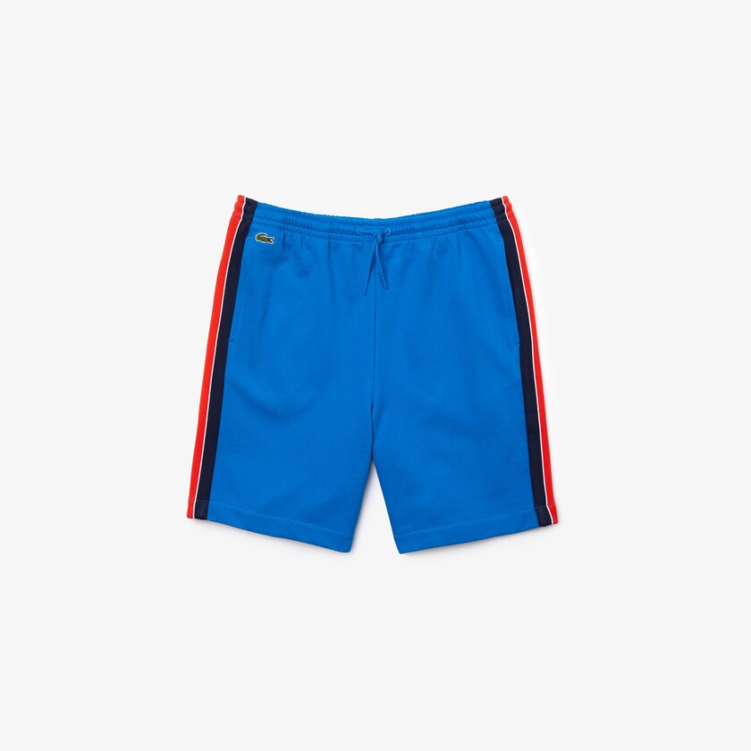 Men's Lacoste Blue / Yellow / Red / Navy Blue / White Shorts SPORT Contrast Band Fleece KA9-52385I7