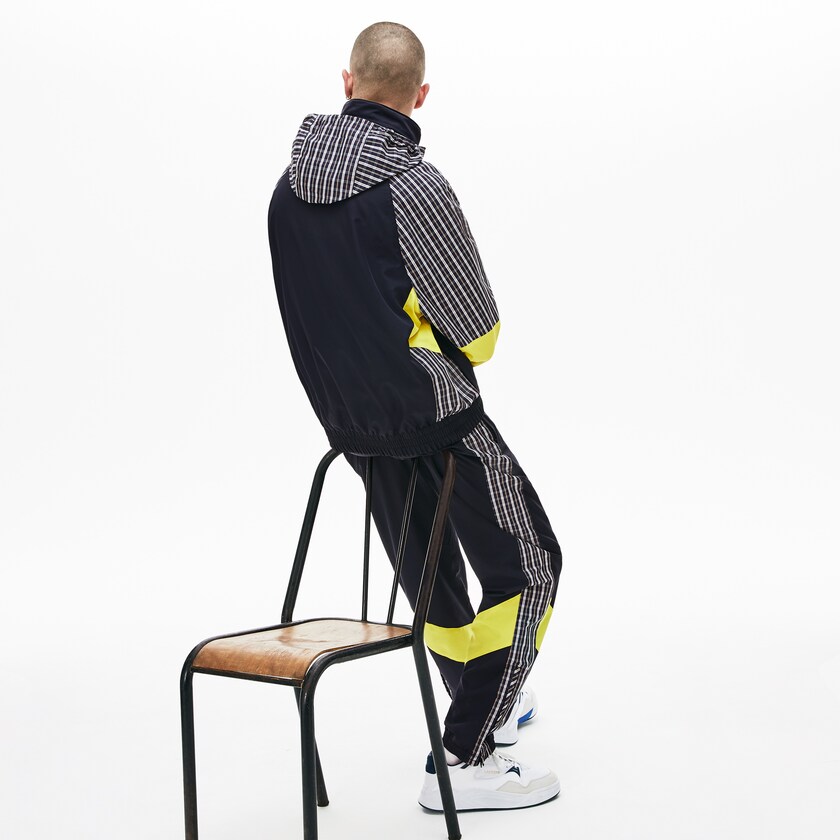 Men's Lacoste Blue / Yellow / White Jackets LIVE Patchwork Track LT6-34763E1