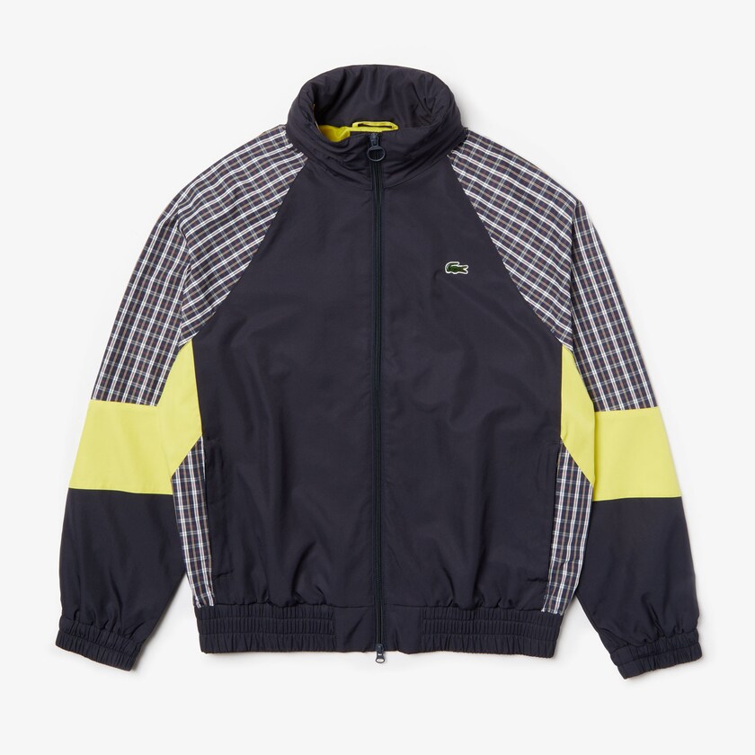 Men's Lacoste Blue / Yellow / White Jackets LIVE Patchwork Track LT6-34763E1