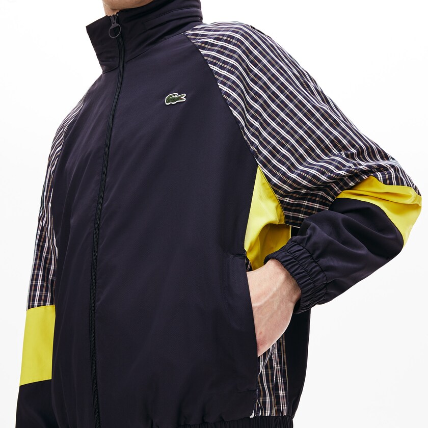 Men's Lacoste Blue / Yellow / White Jackets LIVE Patchwork Track LT6-34763E1