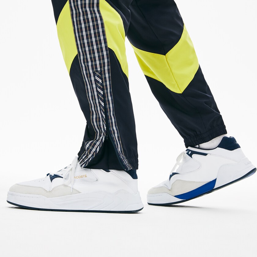 Men's Lacoste Blue / Yellow / White Trackpants LIVE Patchwork CE6-44864U7