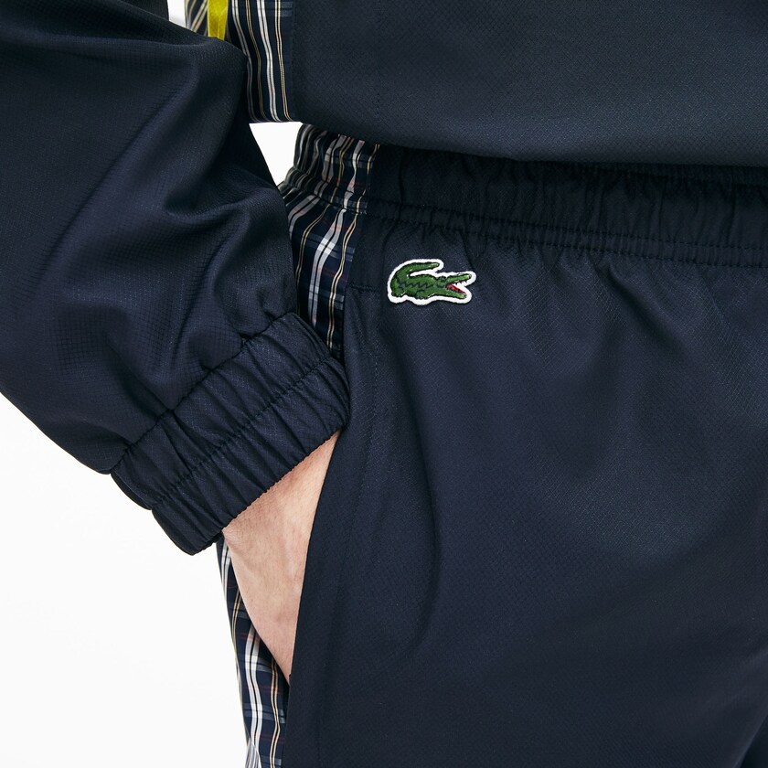 Men's Lacoste Blue / Yellow / White Trackpants LIVE Patchwork CE6-44864U7