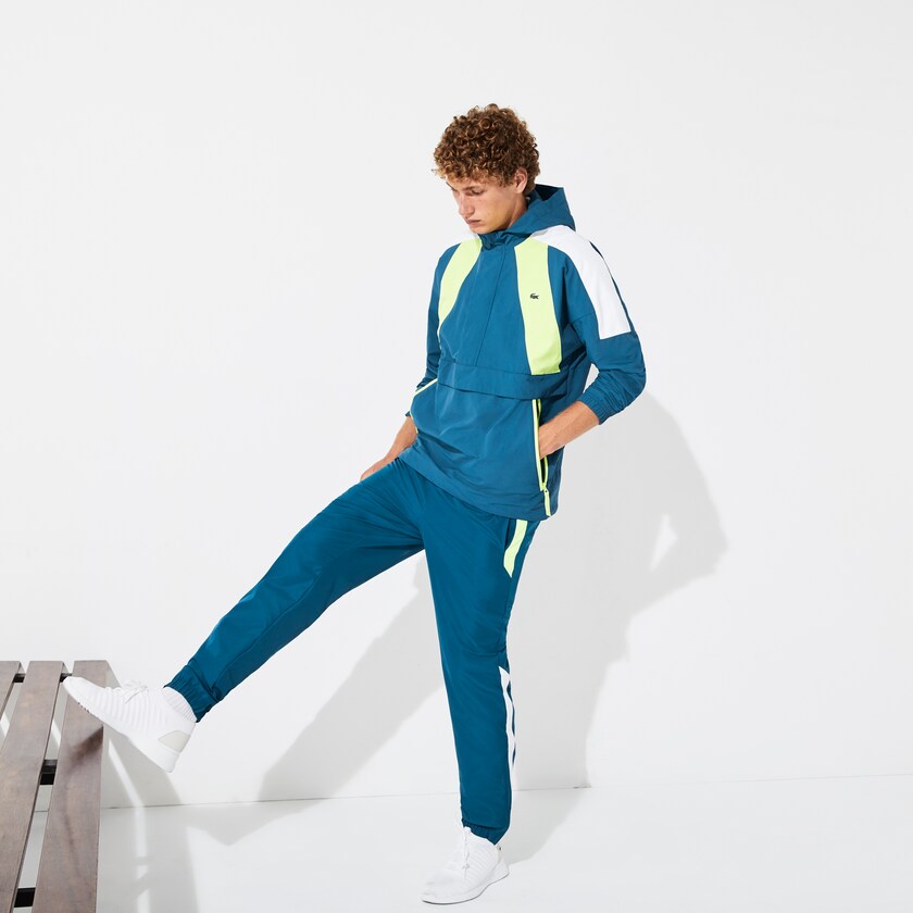 Men's Lacoste Blue / Yellow / White Windbreaker SPORT Pullover XT2-41964C3