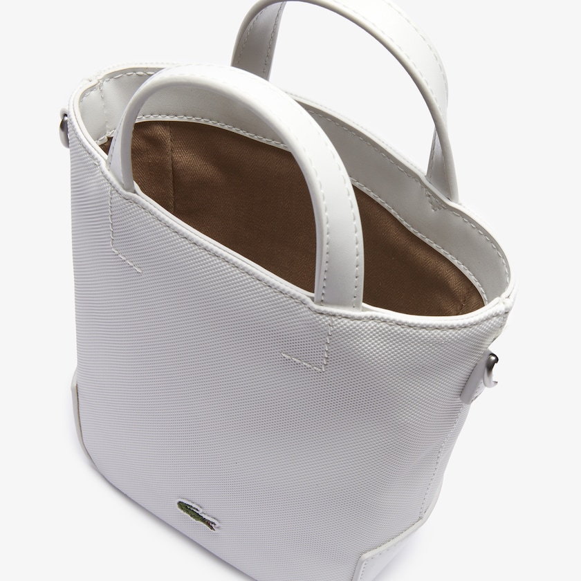 Women's Lacoste Bright White Tote Bags Small Piqué Canvas MM9-29562G5