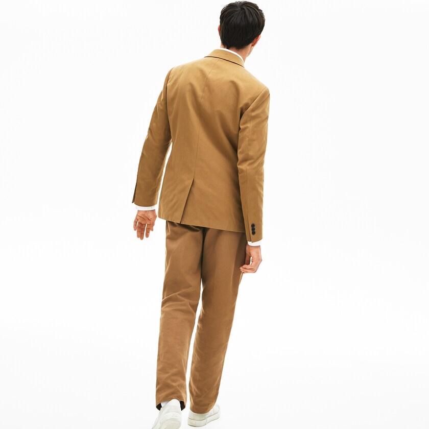 Men's Lacoste Brown Jackets Cotton-Linen Double-Breasted IP7-14671I0