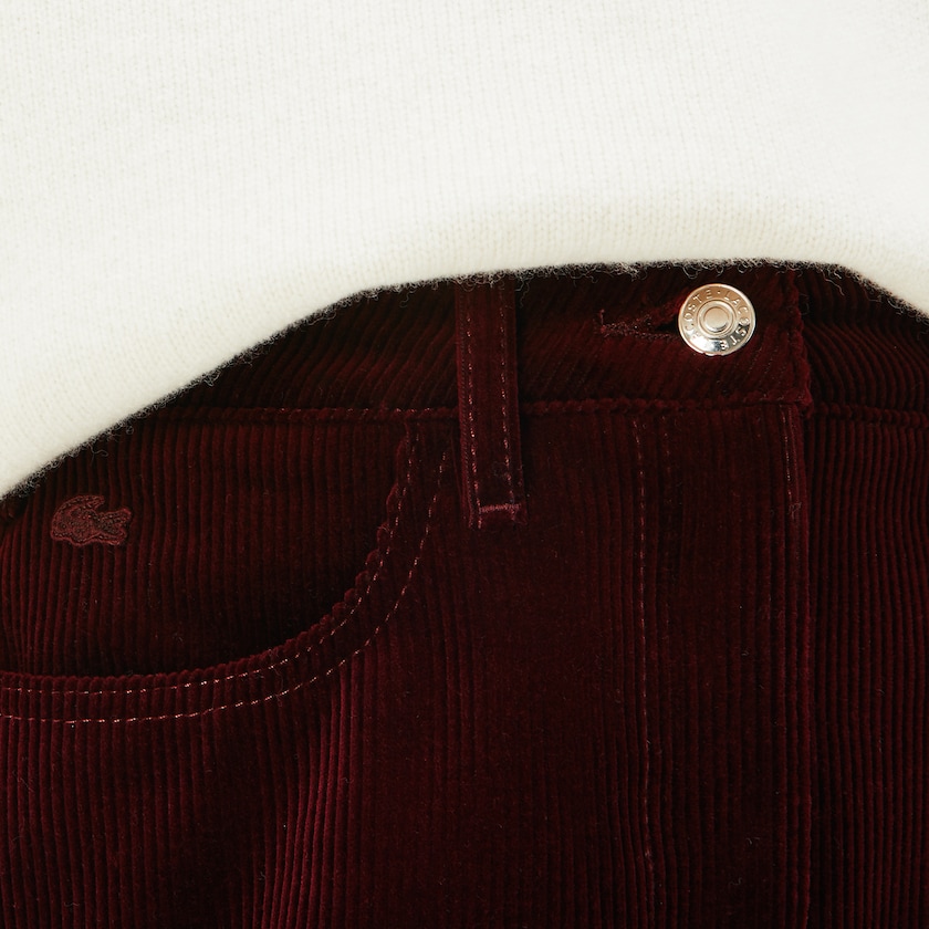 Women's Lacoste Brown Skirts Ribbed Stretch Velour A-Line QX4-46424W3