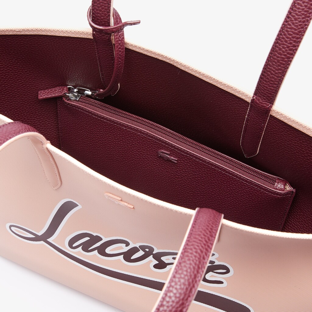 Women's Lacoste Burgundy Tote Bags Anna Removable Pouch Signature Reversible OG0-98559H1