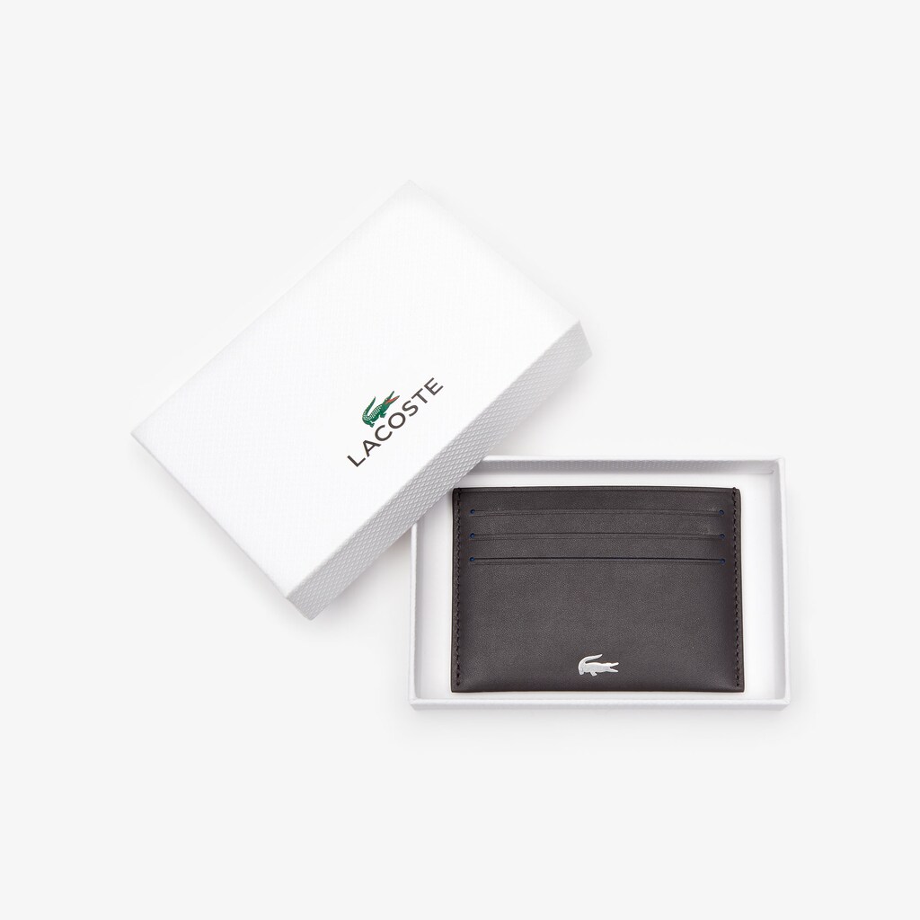 Men's Lacoste Dark Brown Bags Fitzgerald credit card holder in leather PM9-35023V0