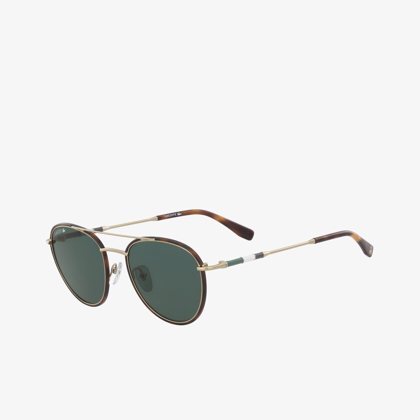 Men's Lacoste Dark Gold Sunglasses Oval Metal Novak Djokovic Collection OL3-69286G1