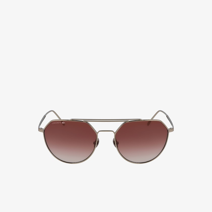 Women's Lacoste Dark Gold Sunglasses Oval Metal Paris Collection FM9-01260V4