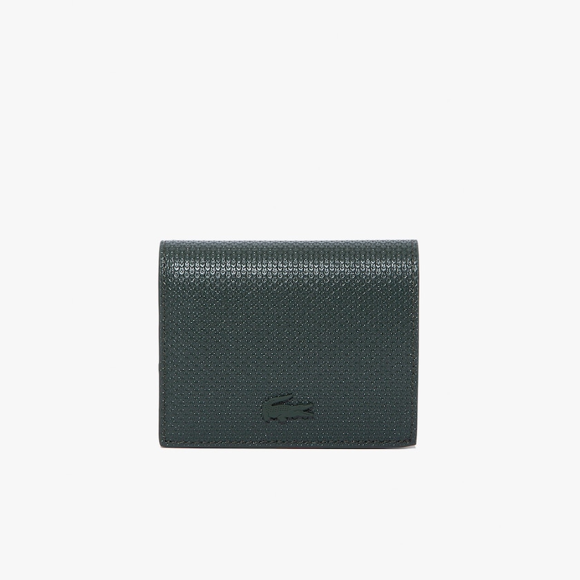 Women's Lacoste Dark Green Bags Chantaco Nœud Small Piqué Leather Snap Coin Pouch RZ1-06800W7