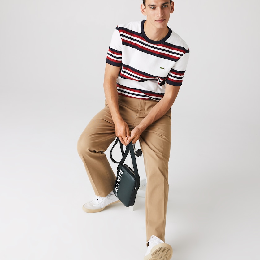 Men's Lacoste Dark Green Bags L.12.12 Signature Leather Cross Body Bag JA5-78947W8