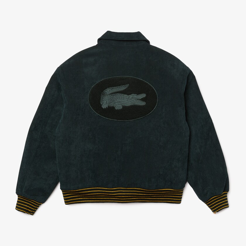 Men's Lacoste Dark Green Jackets LIVE Ribbed Velvet Bomber ZQ6-81258B9