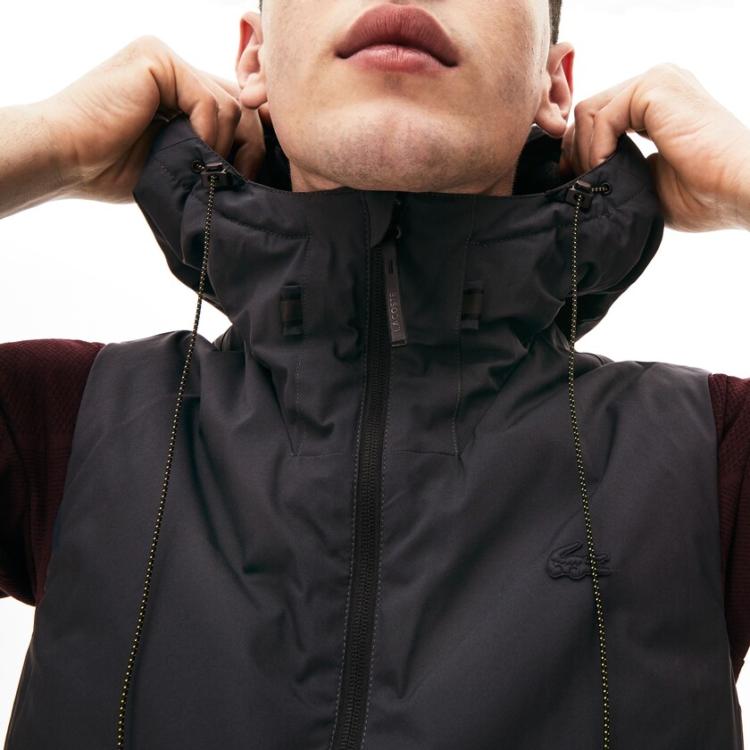 Men's Lacoste Dark Grey Golf Vest Motion 3-in-1 Raincoat With Detachable PU9-59885C9
