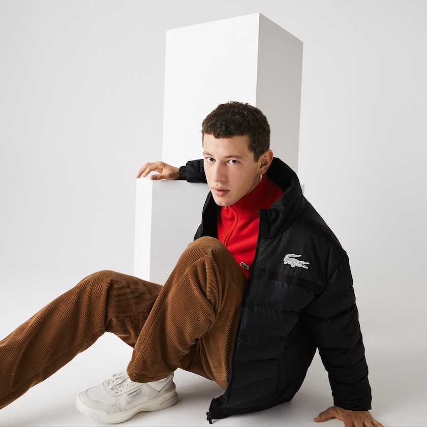 Men's Lacoste Dark Grey / Black Jackets SPORT Two-Tone Water-Resistant Quilted HK2-20942H9