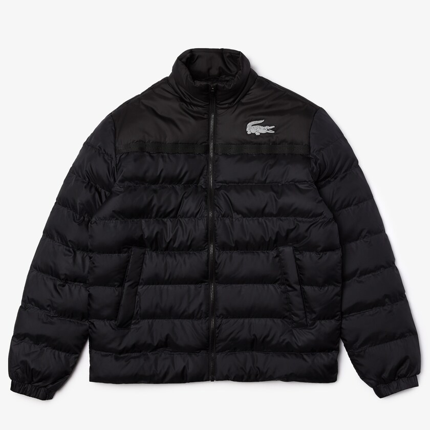 Men's Lacoste Dark Grey / Black Jackets SPORT Two-Tone Water-Resistant Quilted HK2-20942H9