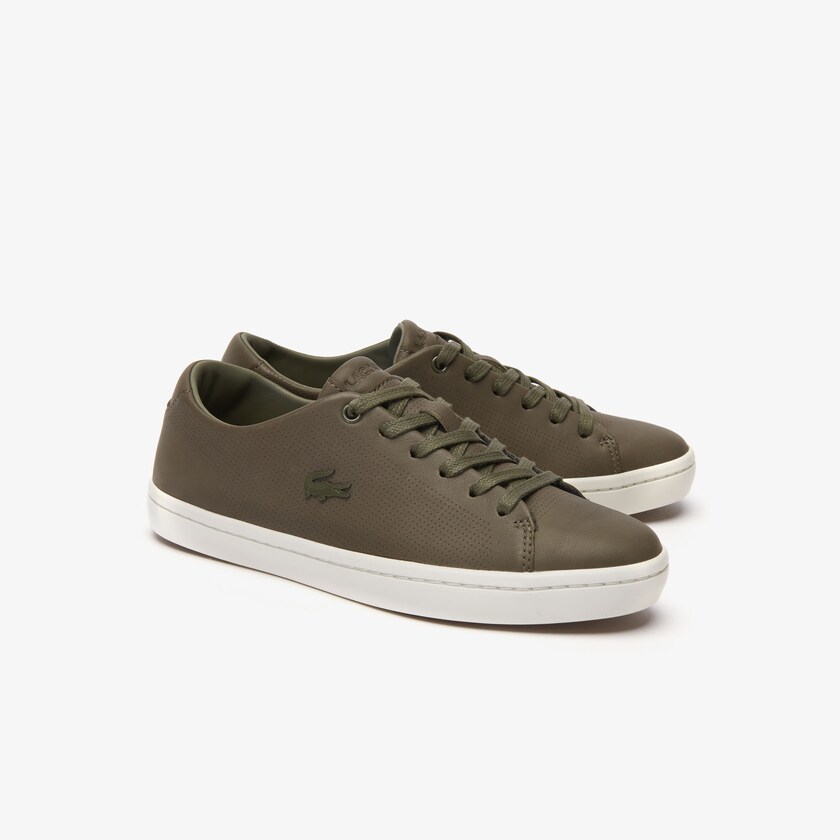 Women's Lacoste Dark Khaki / Off White Sneakers Showcourt 2.0 Leather QM3-65806D0