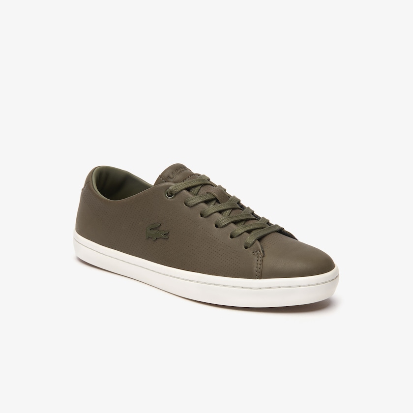 Women's Lacoste Dark Khaki / Off White Sneakers Showcourt 2.0 Leather QM3-65806D0