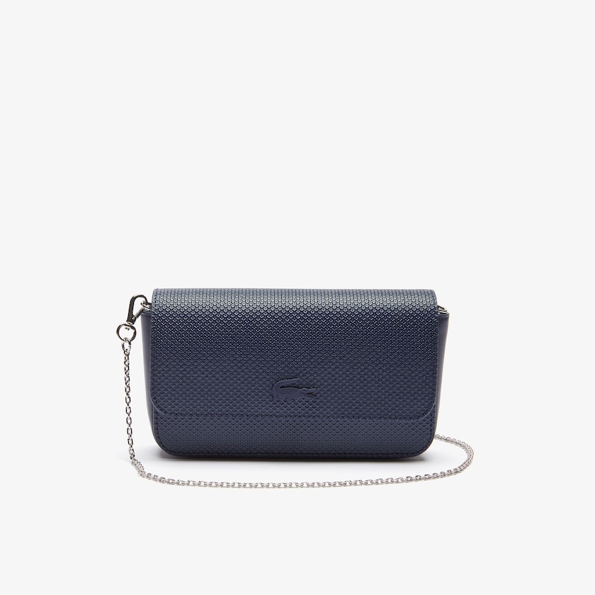 Women's Lacoste Dark Navy Bags Chantaco Matte Piqué Leather Flap Belt Bag RH7-04150T4