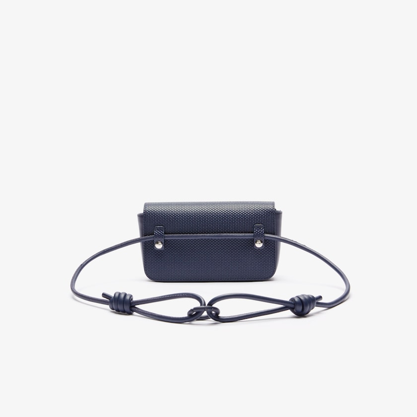 Women's Lacoste Dark Navy Bags Chantaco Matte Piqué Leather Flap Belt Bag RH7-04150T4