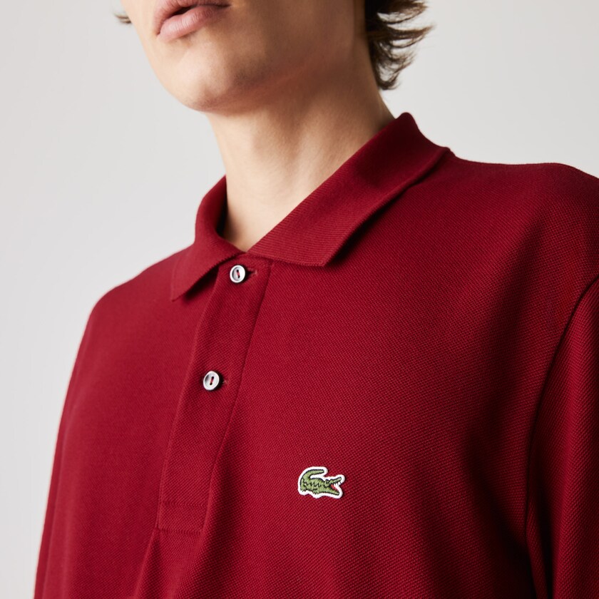 Men's Lacoste Dark Red Polo Shirts Long-Sleeve Classic Fit L.12.12 GL5-04150S0