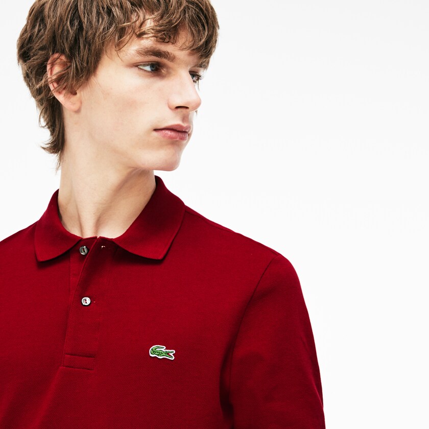 Men's Lacoste Dark Red Polo Shirts Long-Sleeve Classic Fit L.12.12 GL5-04150S0