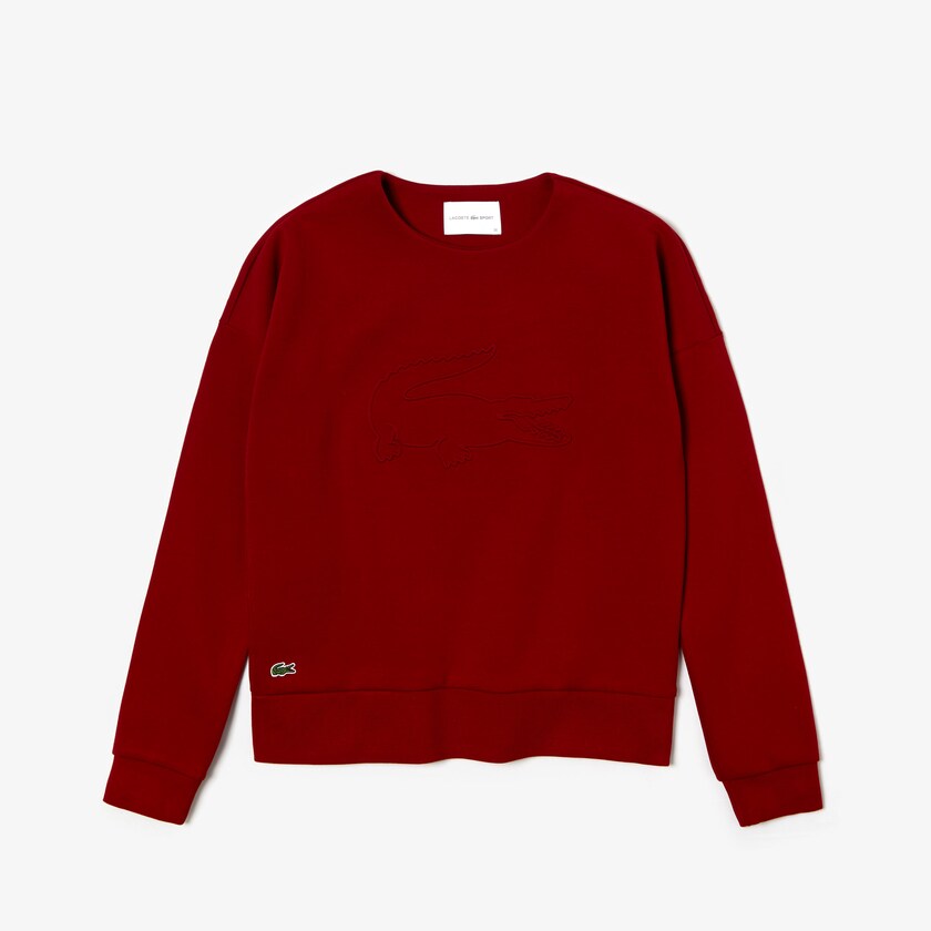 Women's Lacoste Dark Red Sweatshirts SPORT Oversize Croc Cotton-Blend VR2-99249G7