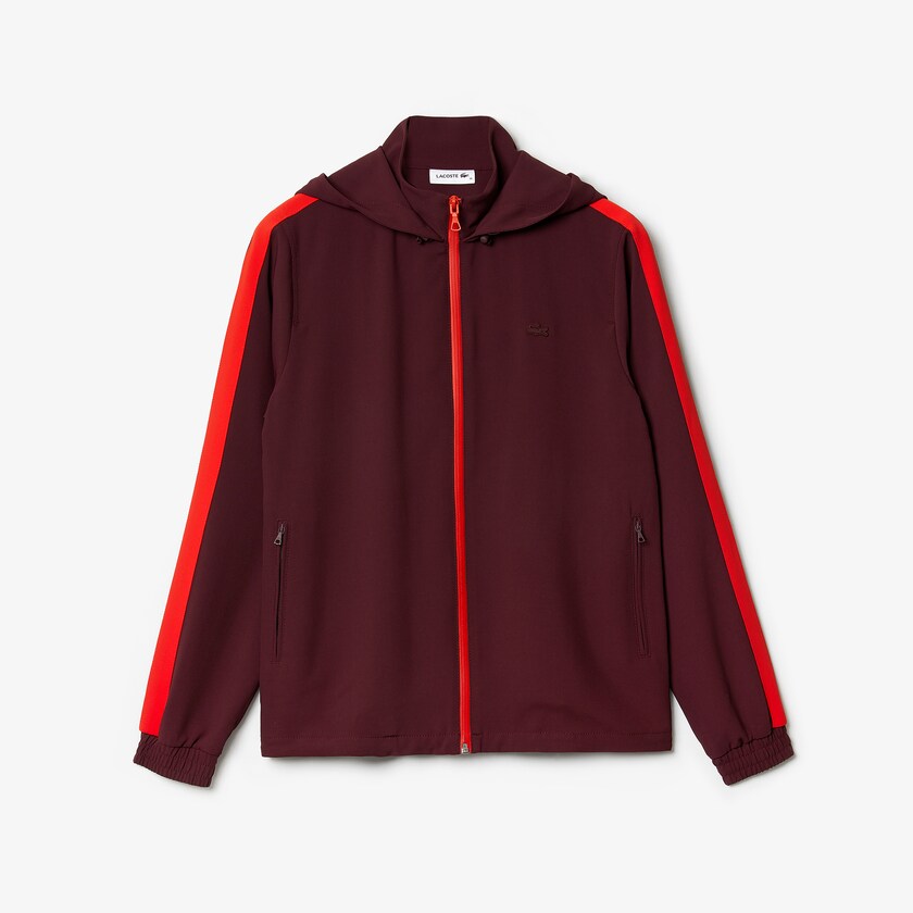Women's Lacoste Dark Red / Red Sweatshirts Hooded Zip-Up YC7-53865Z8