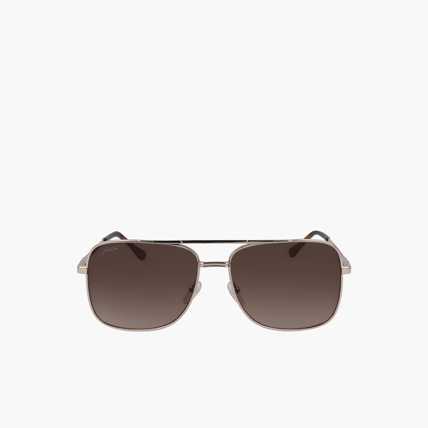 Men's Lacoste Gold Sunglasses Navigator Metal Signature 101 NQ5-84188Y3