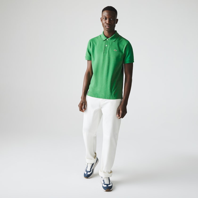 Men's Lacoste Green Polo Shirts Classic Fit Organic Cotton Piqué KP5-46664A2