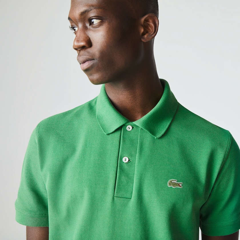 Men's Lacoste Green Polo Shirts Classic Fit Organic Cotton Piqué KP5-46664A2