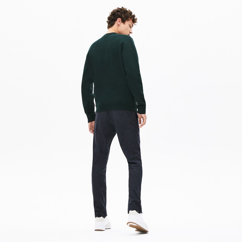 Men's Lacoste Green Sweatshirts Crewneck Croco Magic Logo Fleece WX5-73097N6