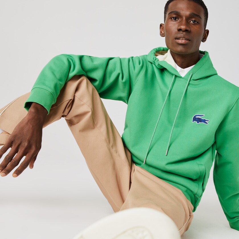 Men's Lacoste Green Sweatshirts Hooded Badge RK8-93039F1