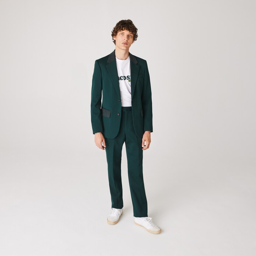Men's Lacoste Green Jackets LIVE Cotton Cloth Suit IS5-39603N5