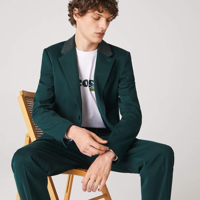 Men's Lacoste Green Jackets LIVE Cotton Cloth Suit IS5-39603N5