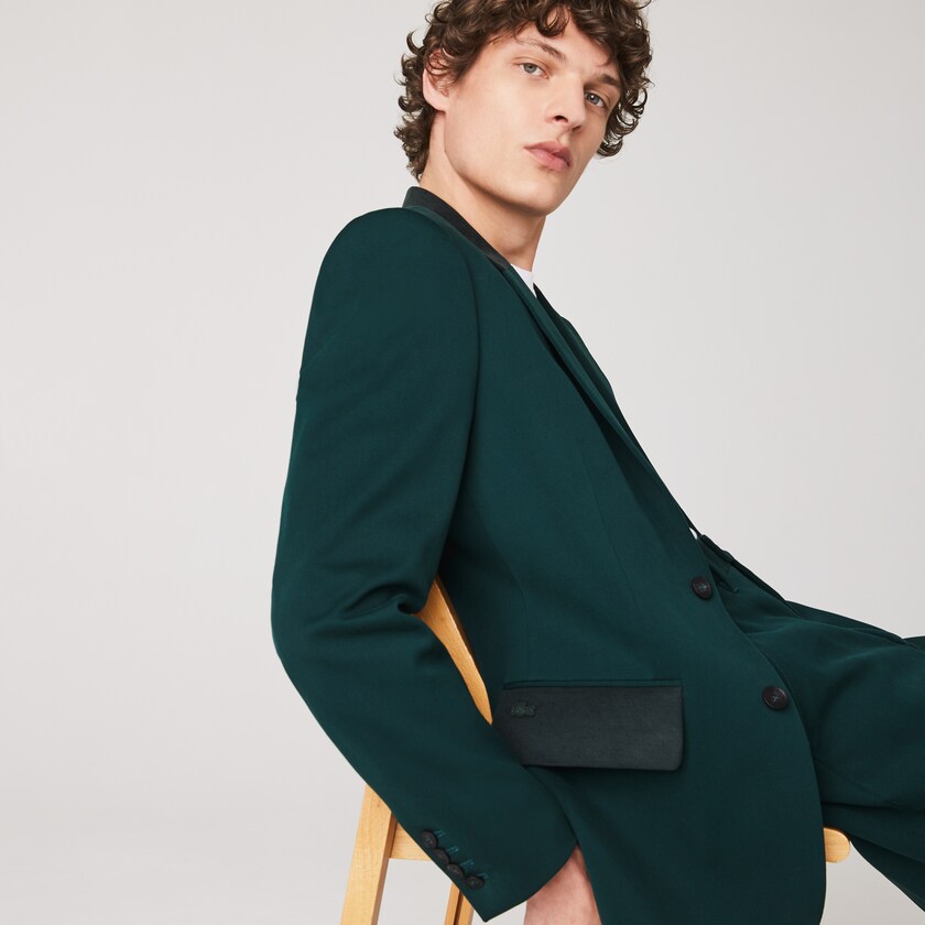 Men's Lacoste Green Jackets LIVE Cotton Cloth Suit IS5-39603N5