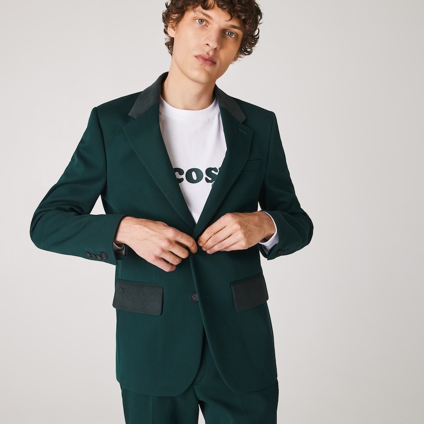 Men's Lacoste Green Jackets LIVE Cotton Cloth Suit IS5-39603N5