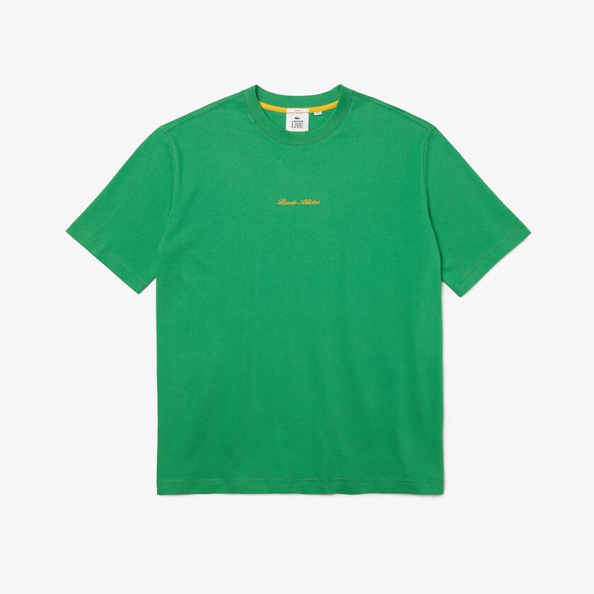 Women's Lacoste Green T Shirts LIVE Relaxed Fit Embroidered Cotton BG9-19261C6